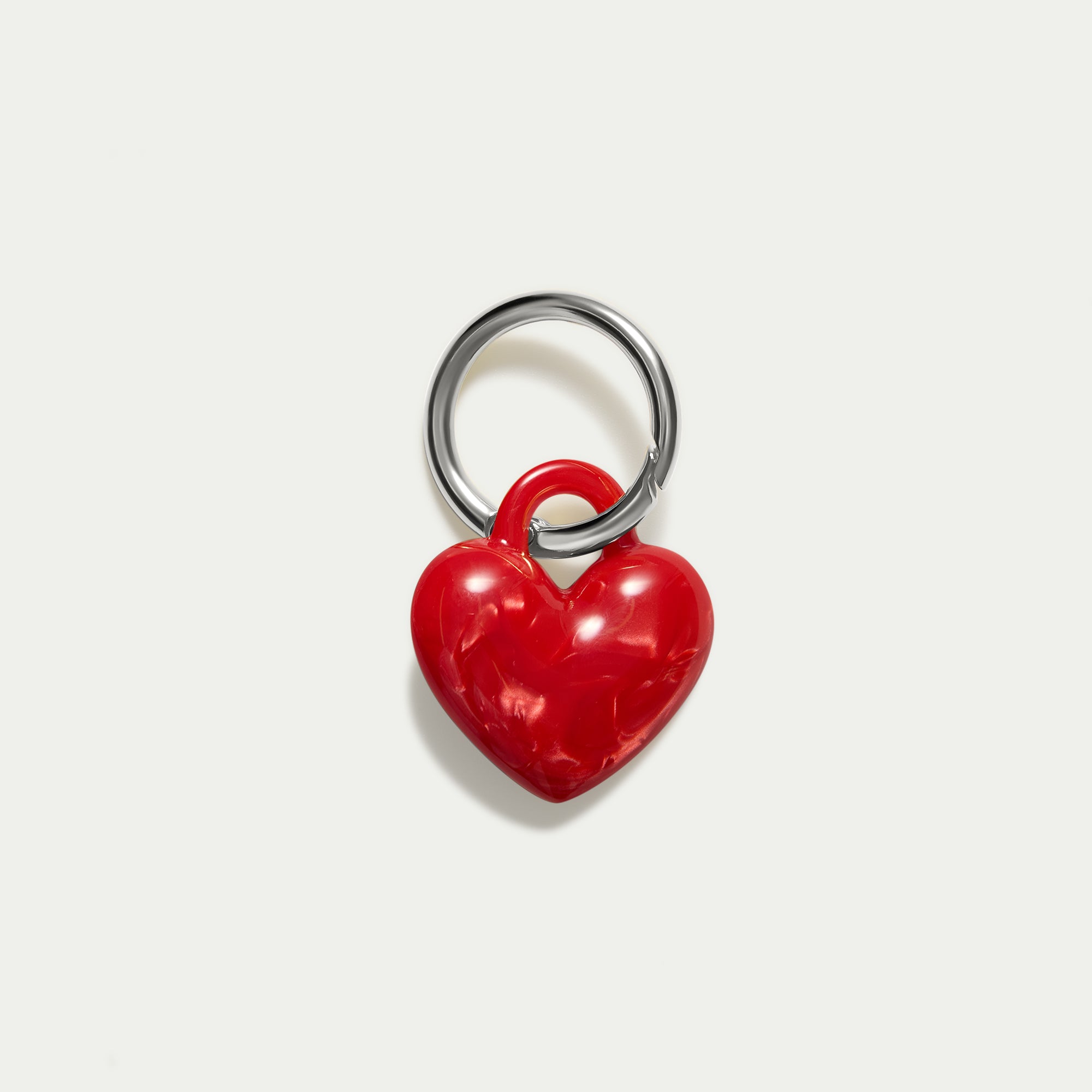 Puffy Heart Keychain - Shanghai - Silver