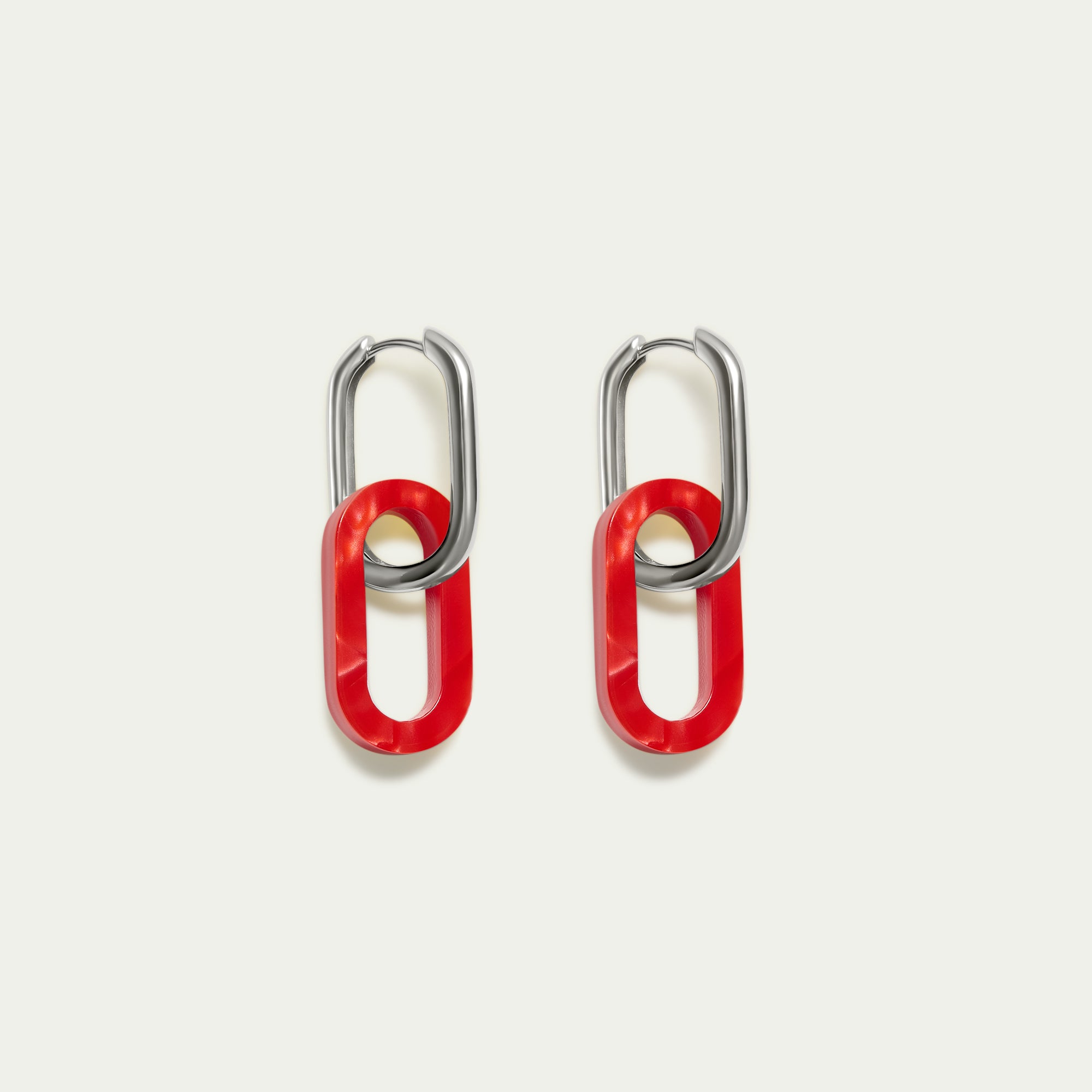 Paper-Clip Hoops + Shanghai Charms - Silver