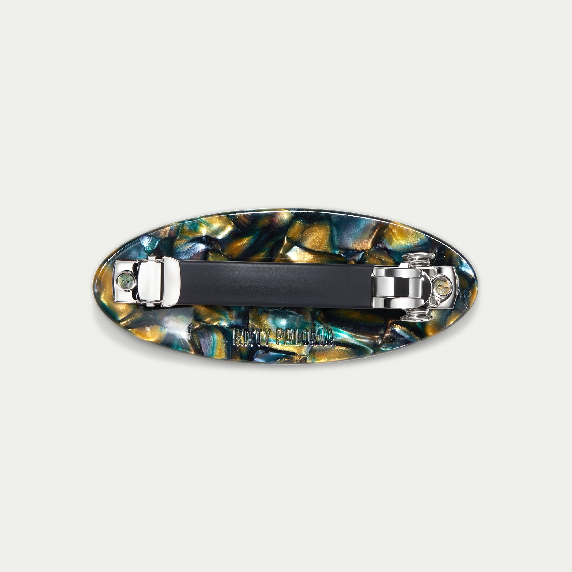Oval Barrette - Green Tortoiseshell