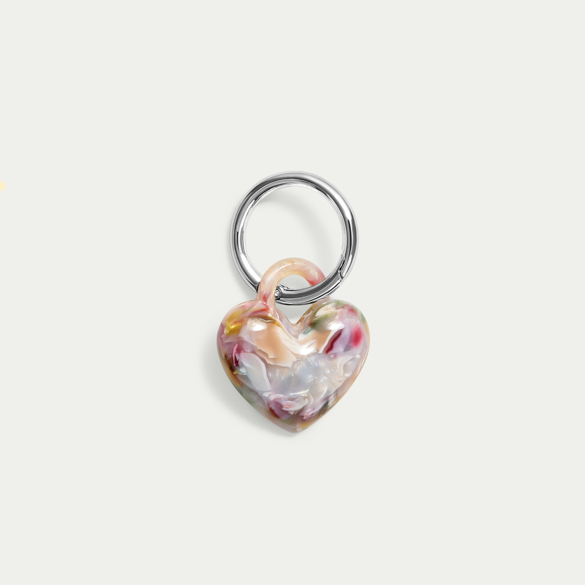 Puffy Heart Keychain - Ibiza - Silver