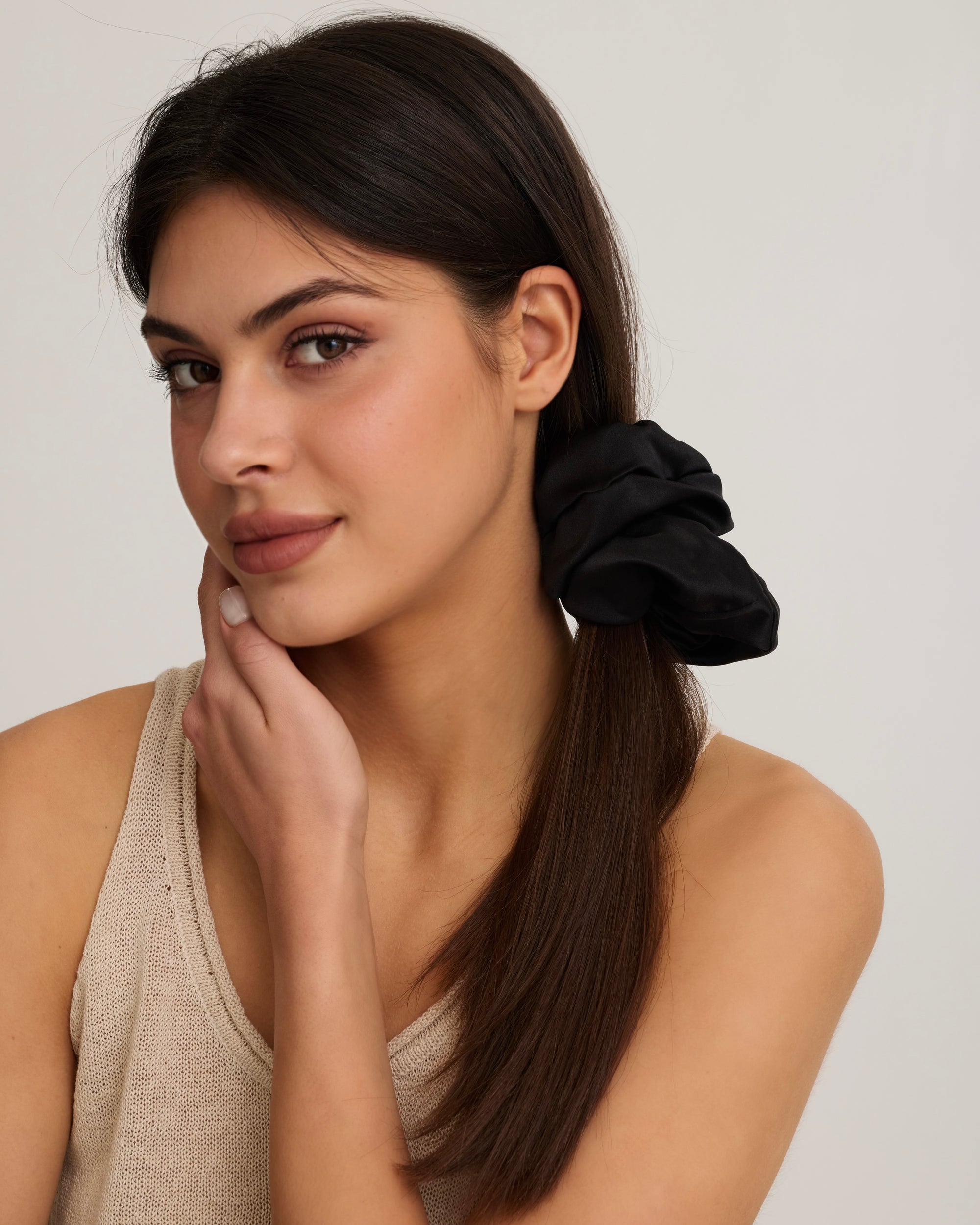Silk Scrunchie - Noir
