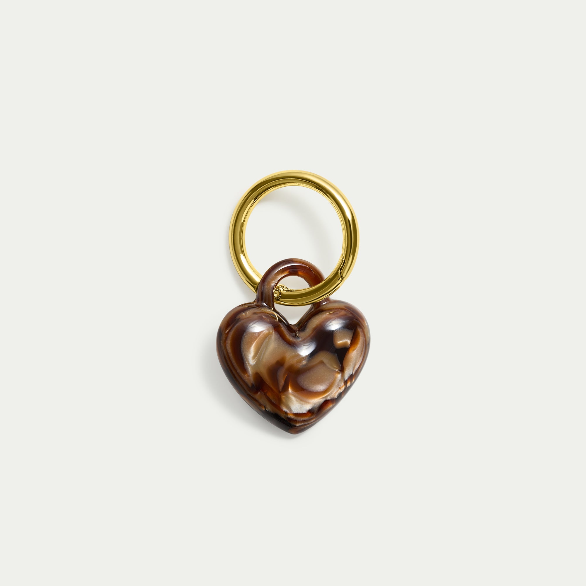 Puffy Heart Keychain - Tiramisu - Gold